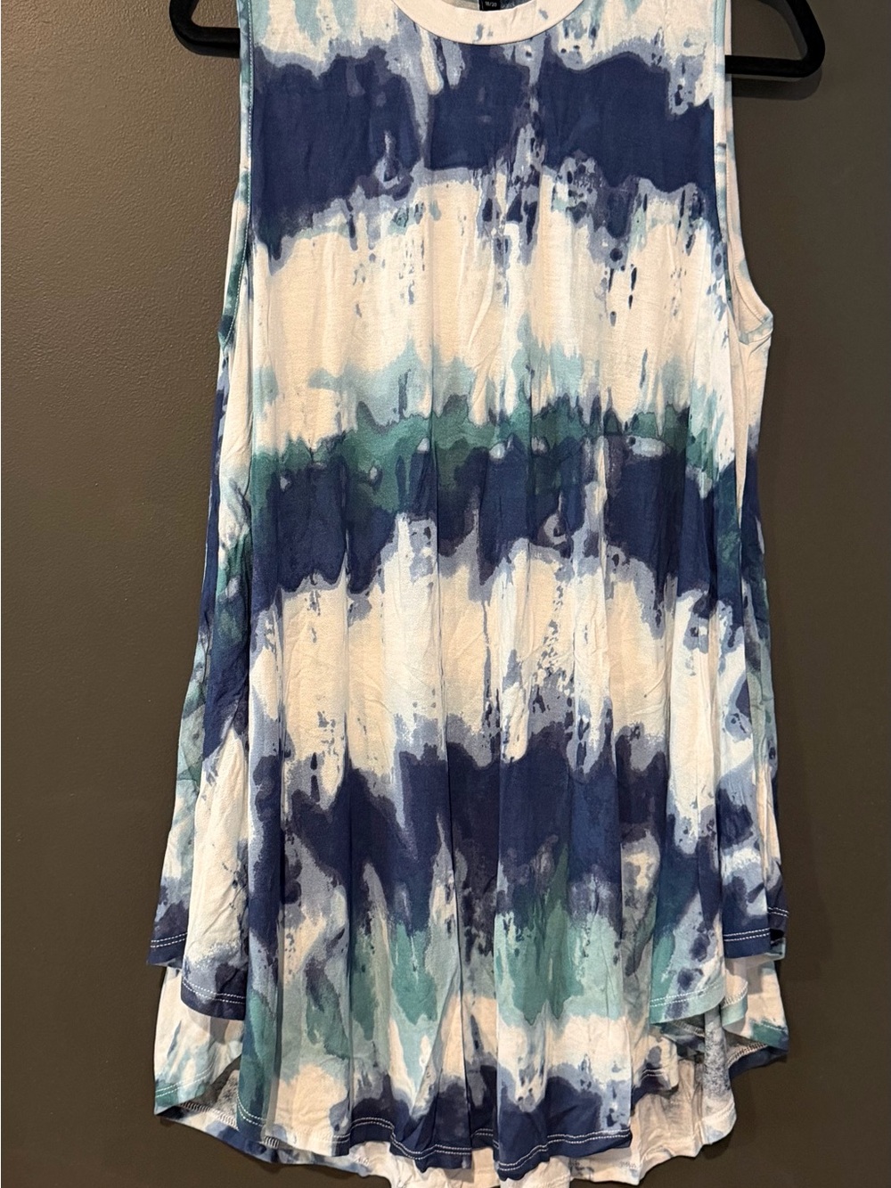 Lane Bryant Blue, Navy & White Tie-Dye Swing Tank